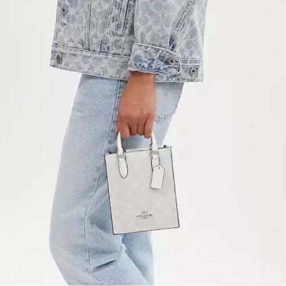 NWT Coach North South Mini Tote In Signature Canvas - Picture 2 of 14